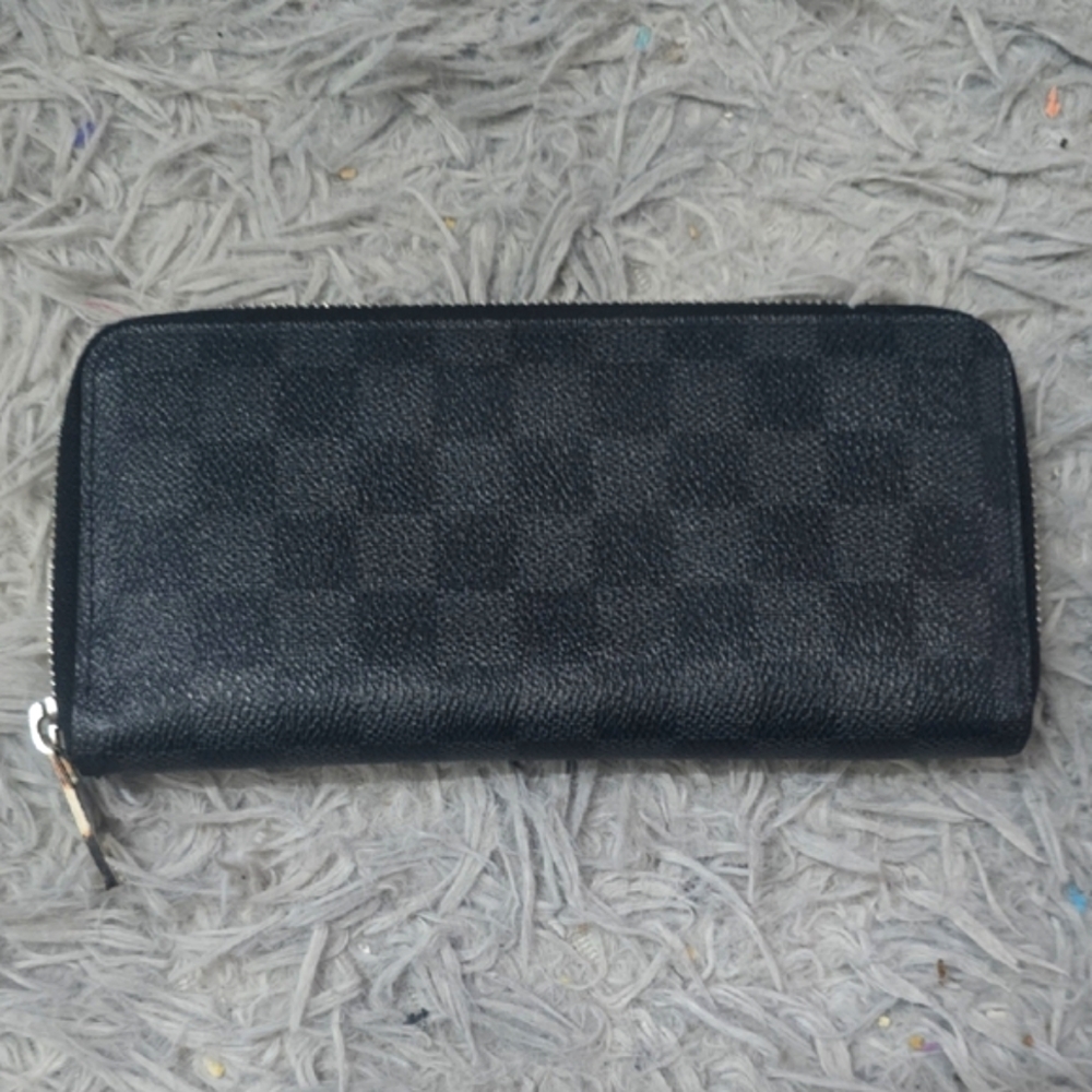 Louis Vuitton Black Damier Canvas Zip Around Wallet